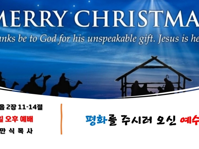 평화를 주시러 오신 예수님